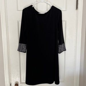NWT Veronica M - 3/4 Length Sleeve Sequin Cuff Black Dress Sz XL